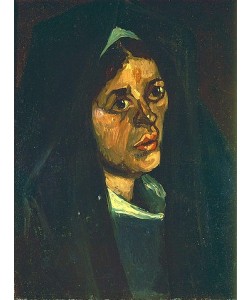 Vincent van Gogh, Kopf einer Bäuerin mit grünem Schal   1885