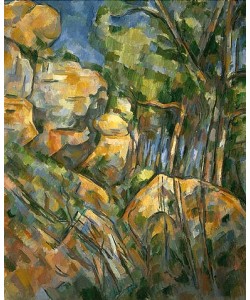 Paul Cézanne, Felsenlandschaft in der Nähe der Grotte im Park des Château-Noir. Um 1904.