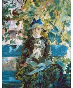 Henri de Toulouse-Lautrec, Die Comtesse A.Toulouse-Lautrec (Mutter des Künstlers) beim Lesen im Garten. 1882