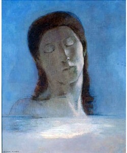 Odilon Redon, Geschlossene Augen. 1890