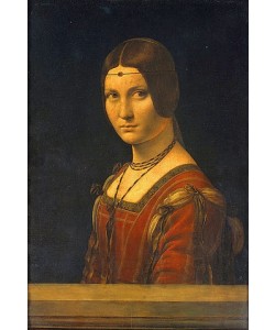 Leonardo da Vinci, Bildnis einer Dame des Mailänder Hofes (La belle Ferroniere). 1495-99.