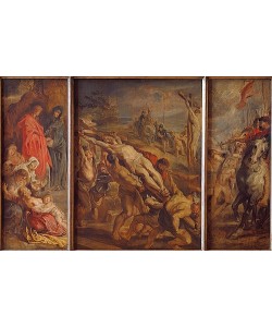 Peter Paul Rubens, Triptychon: Kreuzaufrichtung. (Entwurf für den Altar in Antwerpen)