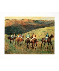 Edgar Degas, Rennpferde in der Landschaft (Offset)
