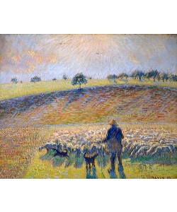 Camille Pissarro, Schafhirte mit Herde (Berger avec Moutons). 1888