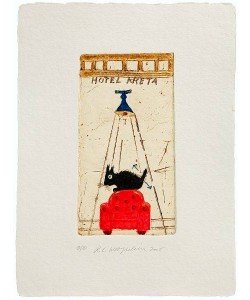 Waydelich Raymond Hotel Kreta (Fauteuil Rouge) (Aquagravure,  handsigniert)
