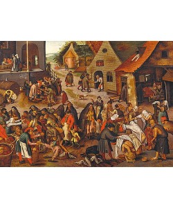 Pieter BRUEGHEL DER Jüngere, Die sieben Werke der Barmherzigkeit.