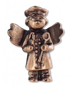 Kerstin Stark, Schutzengel-Koch, aus Bronze, 6 x 4,6 x 2cm