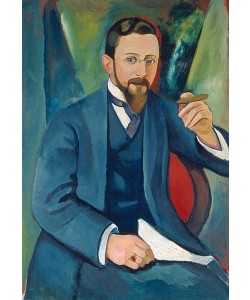 August Macke, Portrait des Schriftstellers E. A. Greeven 1911.