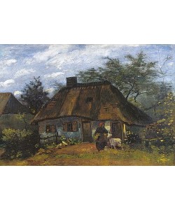 Vincent van Gogh, La Chaumière (Bauernhaus mit Frau und Ziege). 1885.