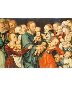 LUCAS CRANACH Der Ältere, Christus segnet die Kinder.