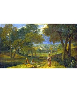 Jean-Francois I Millet, Südliche Landschaft mit ruhenden Figuren an einem See.