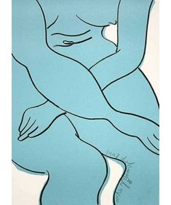 Dokoupil Jiri Georg Blue Nude (30) (Originallithographie, signiert und nummeriert)