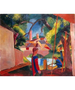 August Macke, Kinder am Brunnen. 1914.