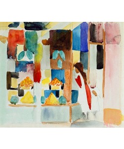 August Macke, Kinder am Gemüseladen I., 1913.