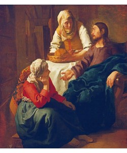 Jan Vermeer van Delft, Christus im Hause von Martha und Maria. Um 1654