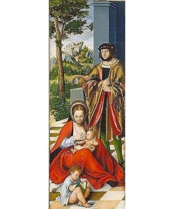 LUCAS CRANACH Der Ältere, Die Heilige Sippe (sog. Torgauer Altar). Linker Flügel: Maria Kleophas und Alphäus. 1509