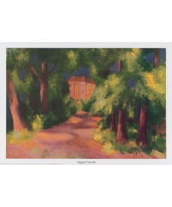 August Macke, Rotes Haus im Park (Offset)