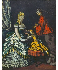 Paul Cézanne, Interieur mit zwei Frauen und Kind. Um 1861