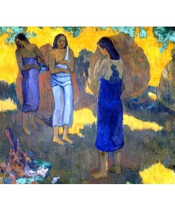 Paul Gauguin, Drei Tahitierinnen vor gelbem Hintergrund. 1899