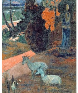 Paul Gauguin, TARARI MARURU. Landschaft mit zwei Ziegen. 1897