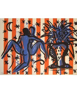 Szczesny Stefan Lovers with Flowers, 1998 (30) (Lithographie, handsigniert)