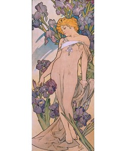 Alfons Maria Mucha, Iris. (Aus der Serie von Dekorationstafeln ""Blumen). 1898.""