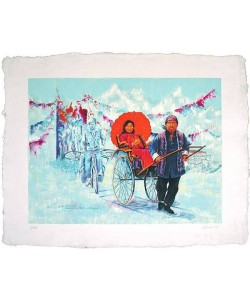 Kudor Csilla Einzug in Lhasa, 2007 (30) (Radierung, handsigniert, nummeriert)