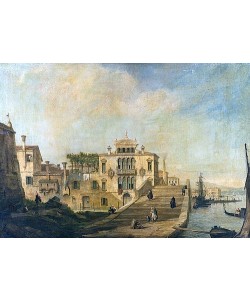 Canaletto (Giovanni Antonio Canal), Ansicht einer venezianischen Brücke.