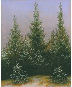 Caspar David Friedrich, Fichtendickicht im Schnee (Dresdner Heide I.). Gegen 1828