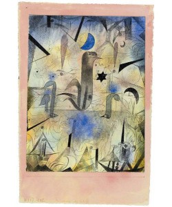 Klee Paul Warnung der Schiffe, 1917 (6-8 Farben Faksimilie Druck auf 270g Rives-Bütten)