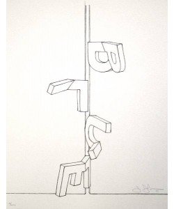 Johns Jasper Schweiz Bent Blue (30) (Lithographie, handsigniert, nummeriert)