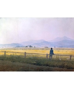 Caspar David Friedrich, Landschaft mit betrachtendem Wanderer. Um 1837