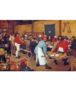 Pieter BRUEGHEL DER ÄLTERE, Bauernhochzeit. Um 1568