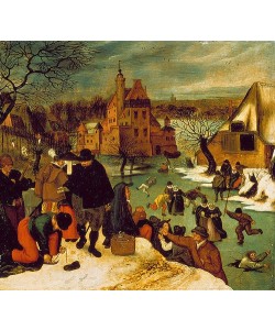 Pieter BRUEGHEL DER Jüngere, Winterszene mit Menschen auf einer Eisfläche. 1600/1605