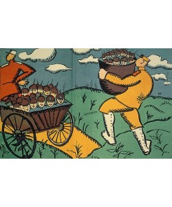 Kasimir Malewitsch, 'Unsere französischen Alliierten...'. Poster, 1914.