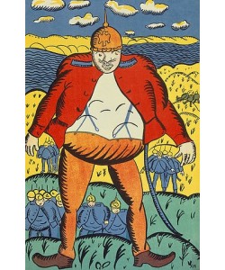 Kasimir Malewitsch, 'Schau, Vistula ist nicht fern...'. Poster, 1914