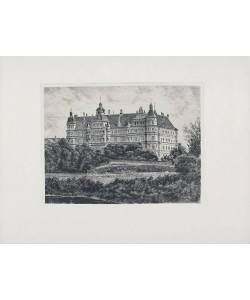 Bruck  Güstrow, Schloss (Radierung, s/w)
