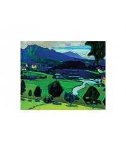 Kandinsky Wassily Murnau Blick über den Staffelsee (frequenzmodulierter Faksimile-Druck auf Bütten)