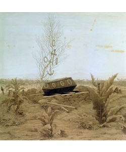 Caspar David Friedrich, Sarg auf einem frischen Grab. Um 1836