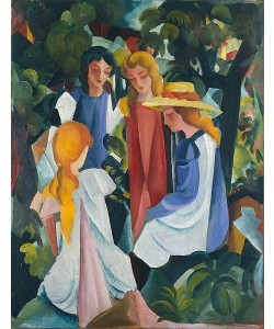 August Macke, Vier Mädchen, 1912/1913 (Digitaldruck)
