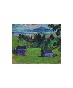 Münter Gabriele Blick auf Murnauer Moos (frequenzmodulierter Faksimile-Druck auf Bütten)