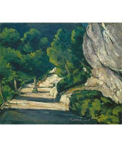Paul Cézanne, Landschaft. Straße mit Bäumen im Felsgebirge. 1870/71