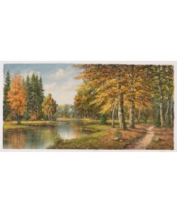 Hahn Willi Fluss durch den Wald I (Öl auf Leinwand)