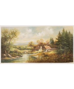 Leupen Jan van der Die Brücke über den Bach (Öl auf Leinwand)