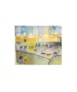 Klee Paul Kairouan I, 1914 (6-8 Farben Faksimilie Druck auf 270g Rives-Bütten)
