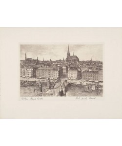 Bruck  Stettin, Hansabrücke (Radierung, s/w)