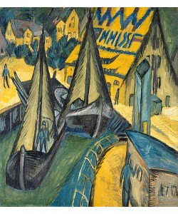 Ernst Ludwig Kirchner, Der Hafen Burgenstaaken auf Fehmarn. 1913.