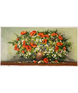 Platen Kurt Blumenbouquet mit Mohn I (Öl auf Leinwand)