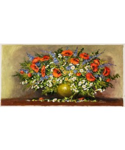 Platen Kurt Blumenbouquet mit Mohn II (Öl auf Leinwand)
