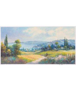 Picard Jean Claude Blühende Felder mit Stadt IV (Öl auf Leinwand)